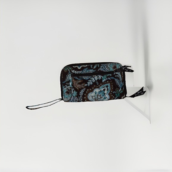 Vera Bradley Zip Around Wallet Wristlet Plaza Tile Floral - Picture 1 of 3